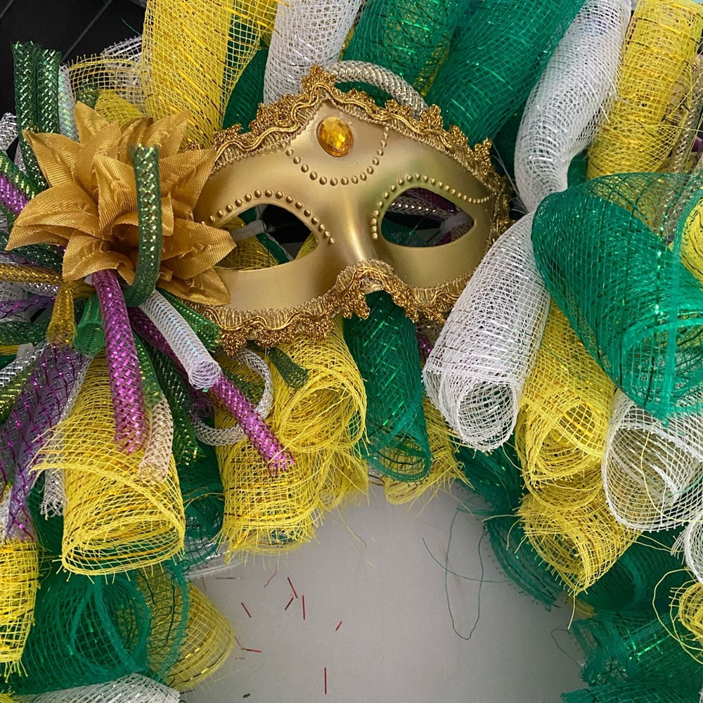 Mardi Gras / St Pats Day wreath